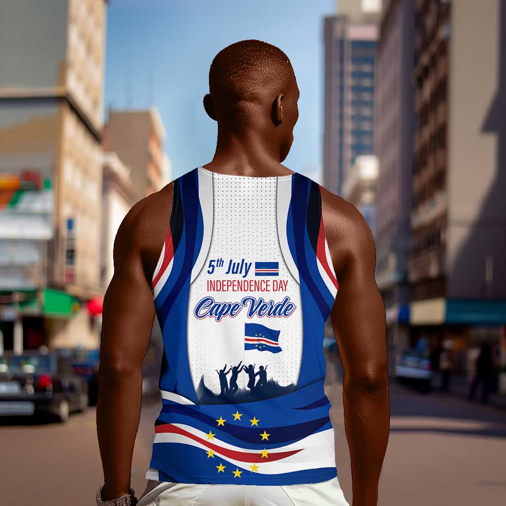 Cape Verde Men Tank Top with Independence Day 5th July Flag Celebration Spirit TS04