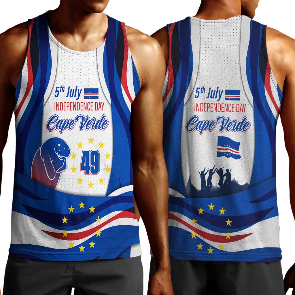Cape Verde Men Tank Top with Independence Day 5th July Flag Celebration Spirit TS04