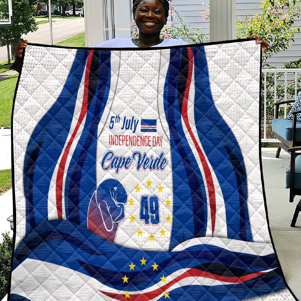 Cape Verde Quilt with Independence Day 5th July Flag Celebration Spirit TS04