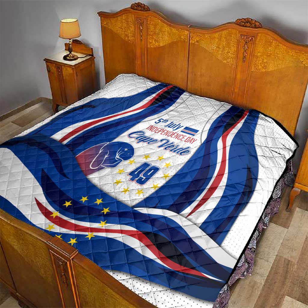 Cape Verde Quilt with Independence Day 5th July Flag Celebration Spirit TS04