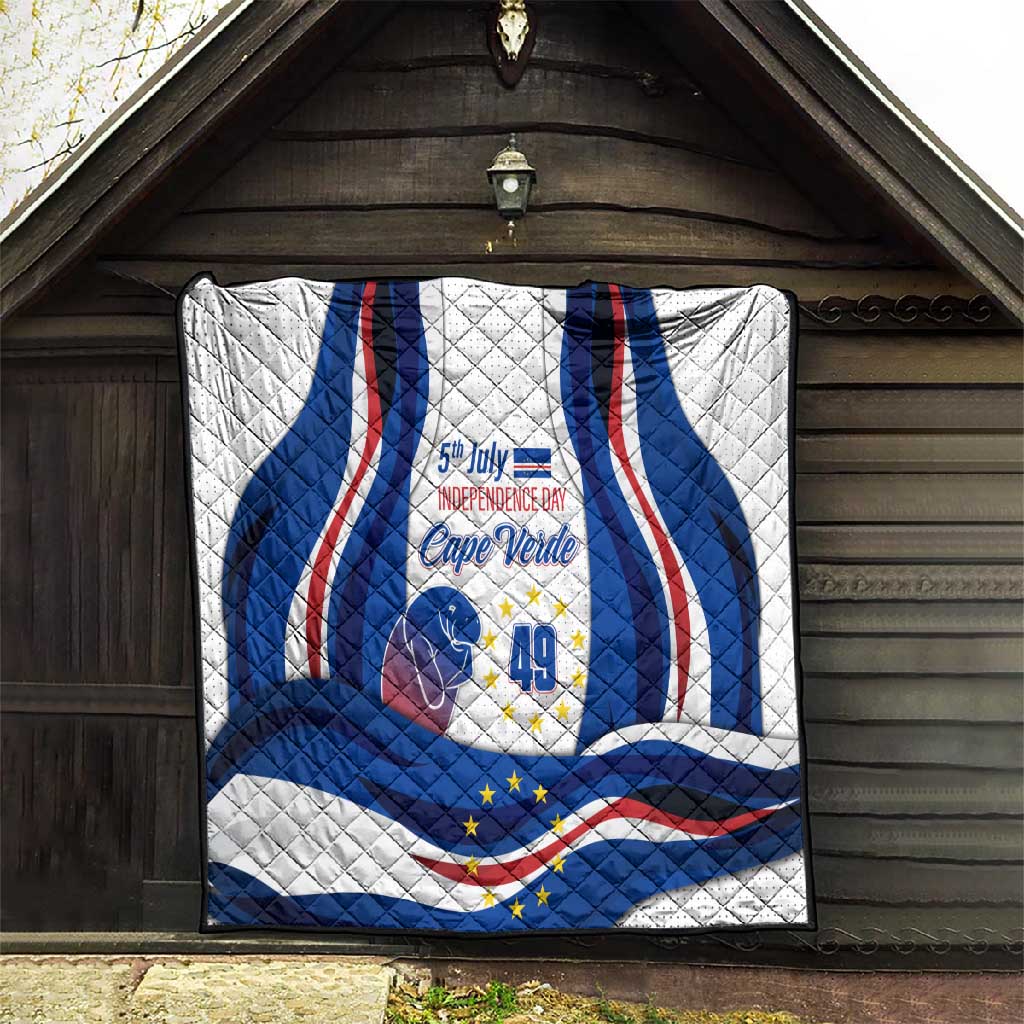Cape Verde Quilt with Independence Day 5th July Flag Celebration Spirit TS04