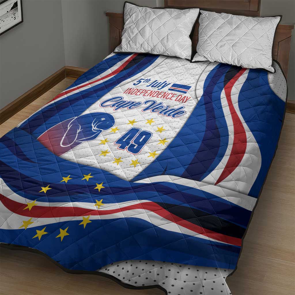 Cape Verde Quilt Bed Set with Independence Day 5th July Flag Celebration Spirit TS04
