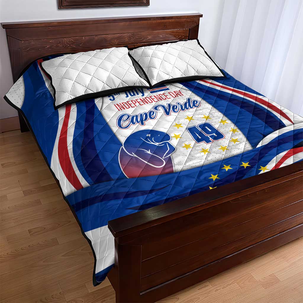 Cape Verde Quilt Bed Set with Independence Day 5th July Flag Celebration Spirit TS04