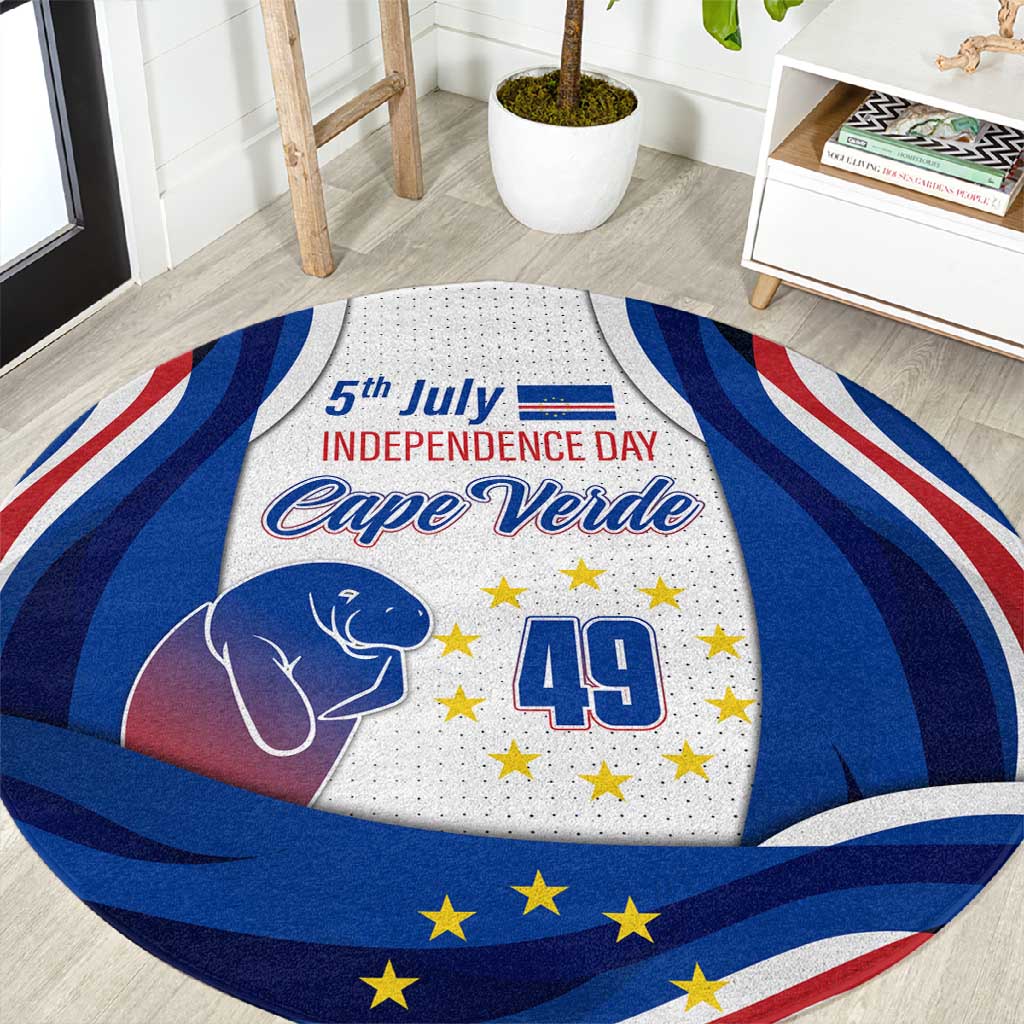 Cape Verde Round Carpet with Independence Day 5th July Flag Celebration Spirit TS04