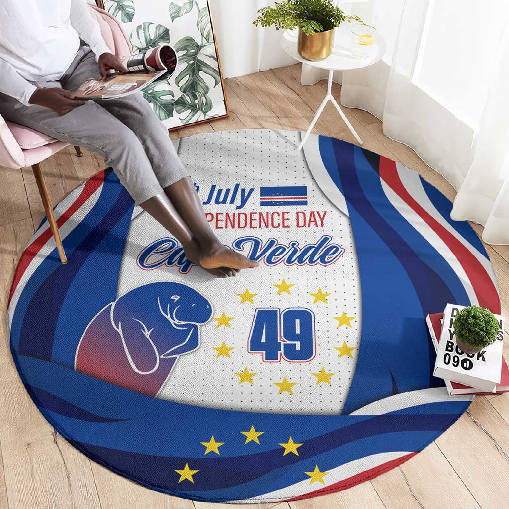 Cape Verde Round Carpet with Independence Day 5th July Flag Celebration Spirit TS04