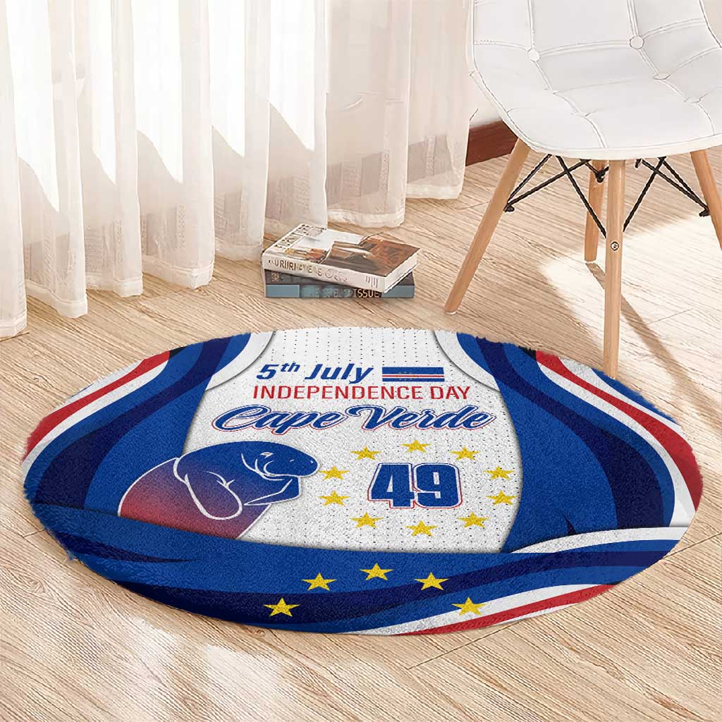 Cape Verde Round Carpet with Independence Day 5th July Flag Celebration Spirit TS04