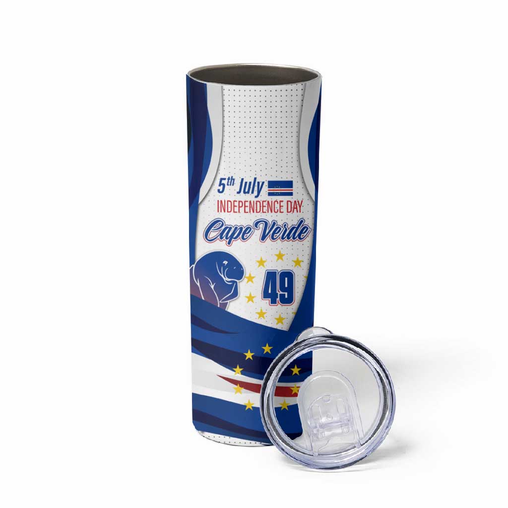 Cape Verde Skinny Tumbler with Independence Day 5th July Flag Celebration Spirit TS04