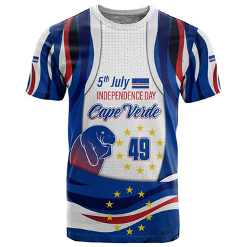 Cape Verde T shirt with Independence Day 5th July Flag Celebration Spirit TS04