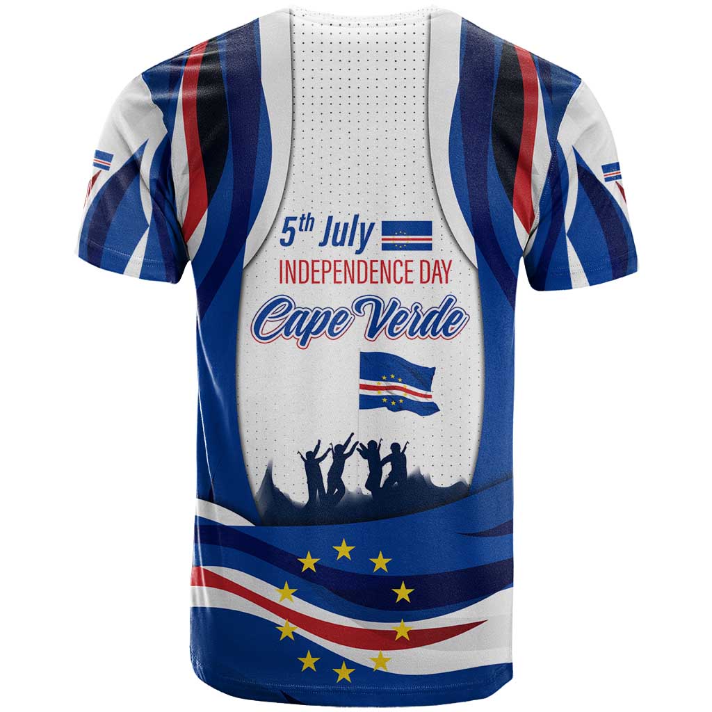 Cape Verde T shirt with Independence Day 5th July Flag Celebration Spirit TS04