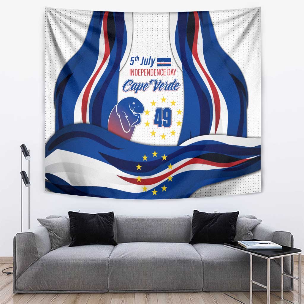Cape Verde Tapestry with Independence Day 5th July Flag Celebration Spirit TS04