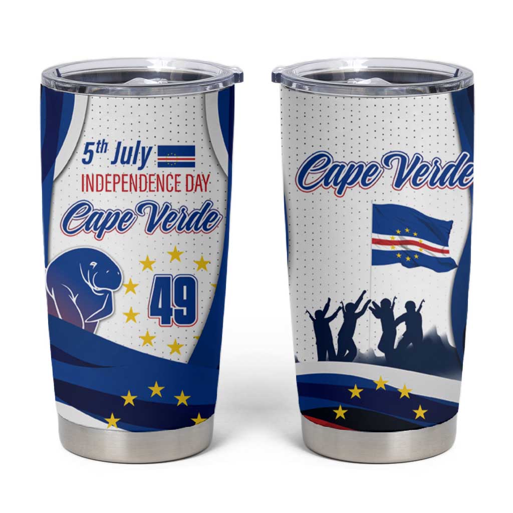 Cape Verde Tumbler Cup with Independence Day 5th July Flag Celebration Spirit TS04