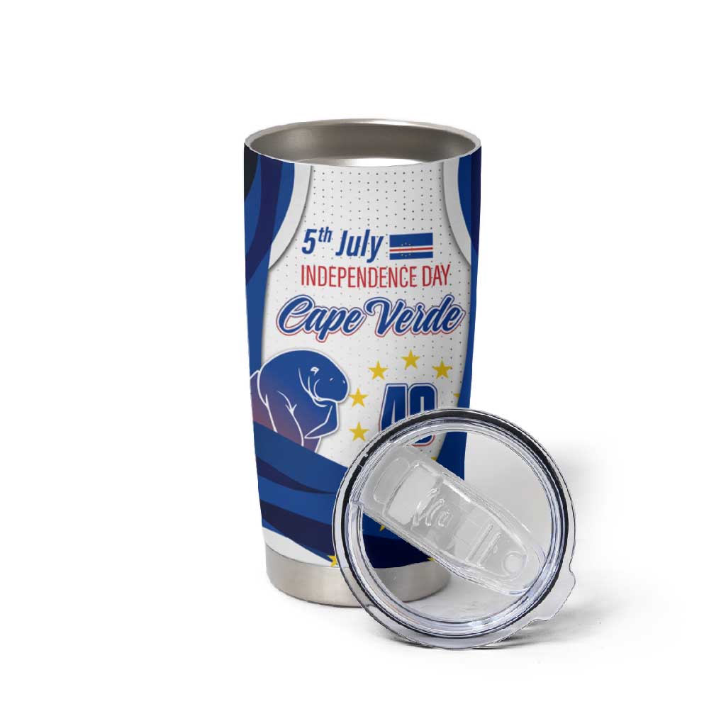 Cape Verde Tumbler Cup with Independence Day 5th July Flag Celebration Spirit TS04