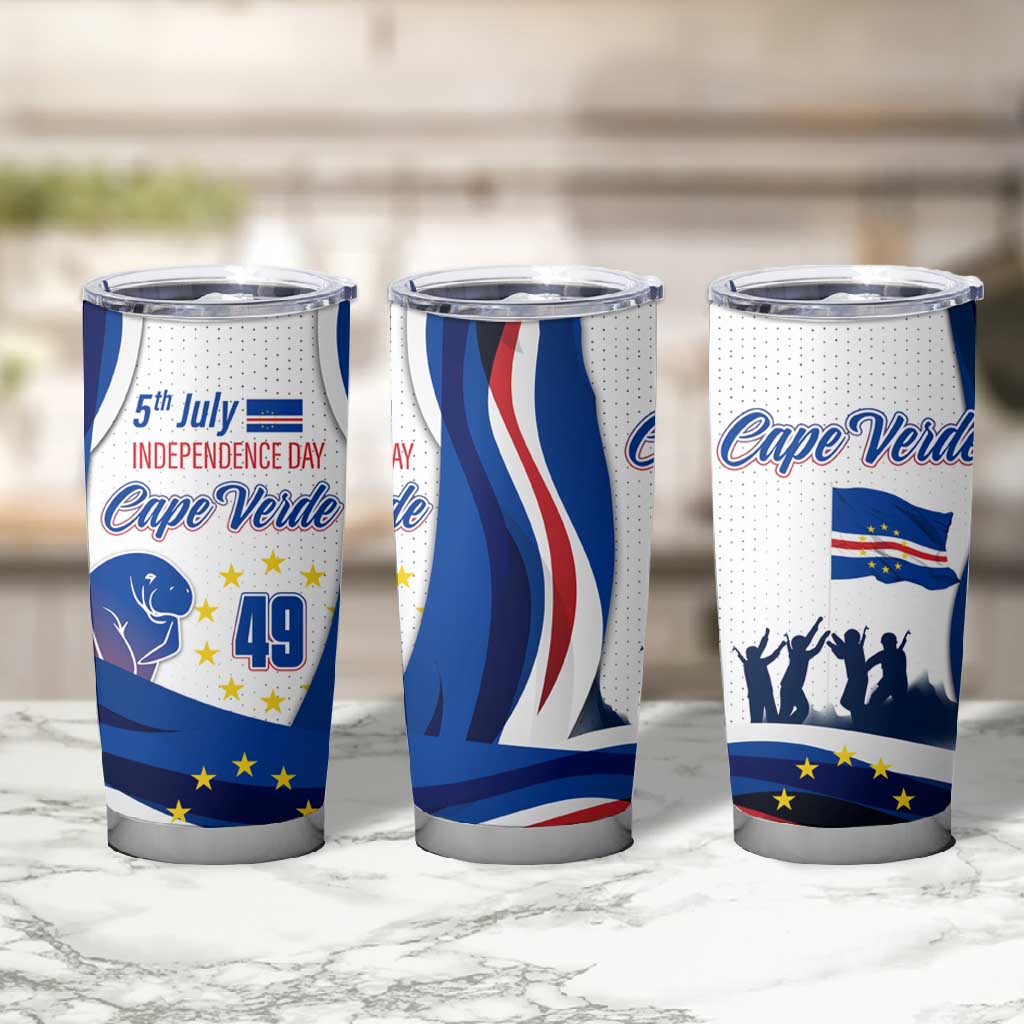 Cape Verde Tumbler Cup with Independence Day 5th July Flag Celebration Spirit TS04