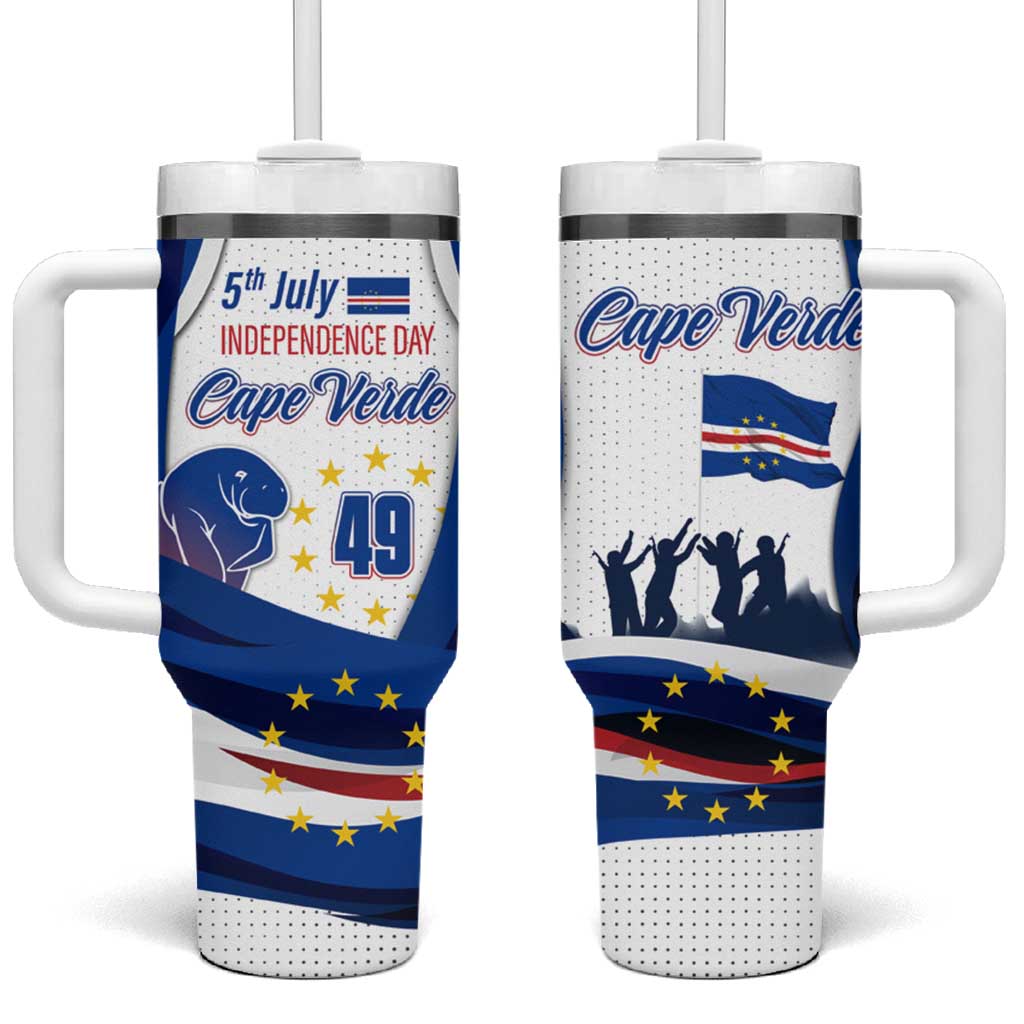 Cape Verde Tumbler With Handle with Independence Day 5th July Flag Celebration Spirit TS04