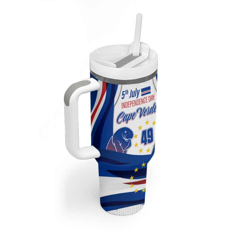 Cape Verde Tumbler With Handle with Independence Day 5th July Flag Celebration Spirit TS04