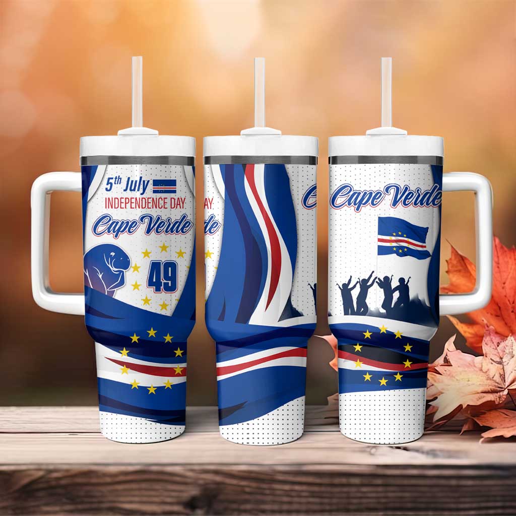 Cape Verde Tumbler With Handle with Independence Day 5th July Flag Celebration Spirit TS04