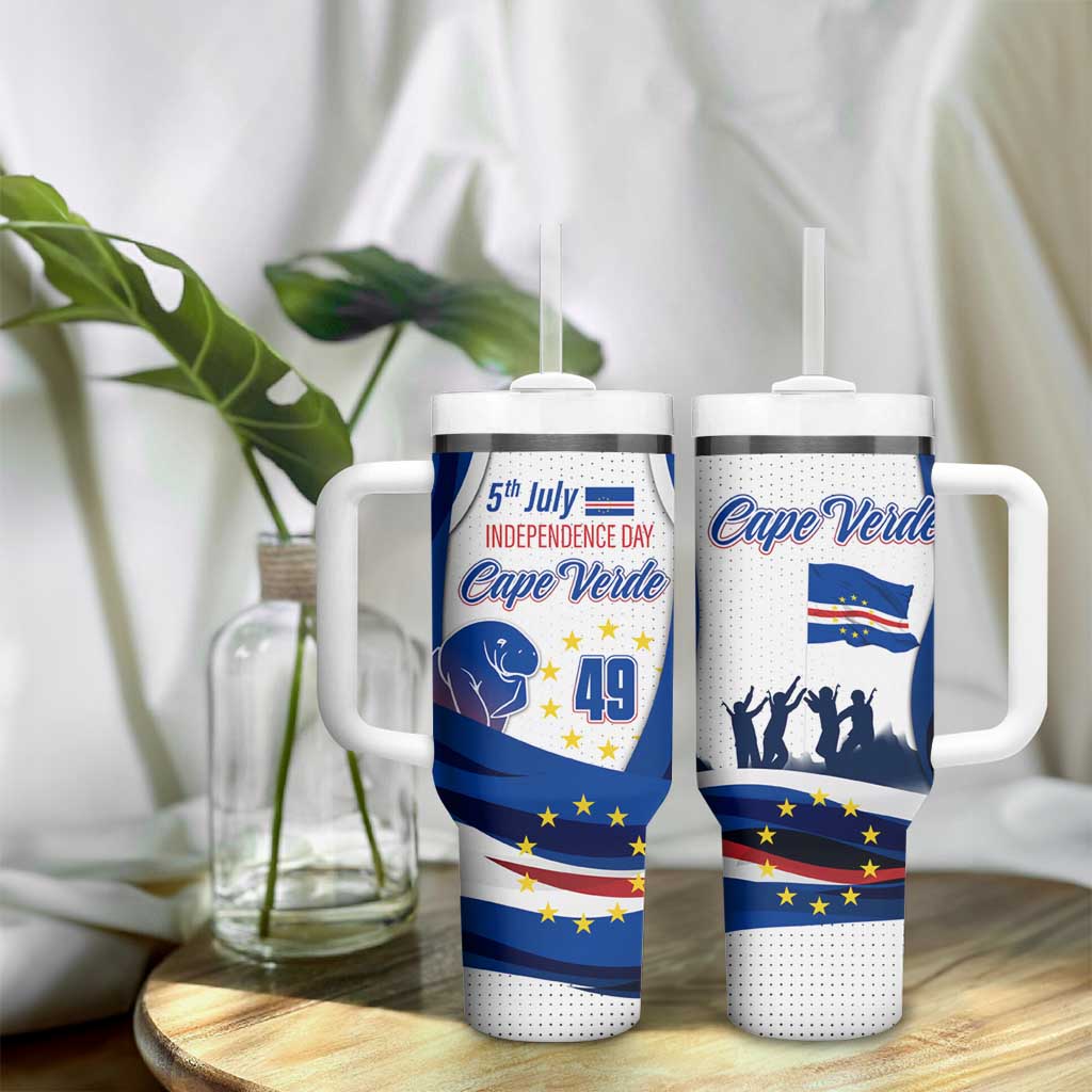 Cape Verde Tumbler With Handle with Independence Day 5th July Flag Celebration Spirit TS04
