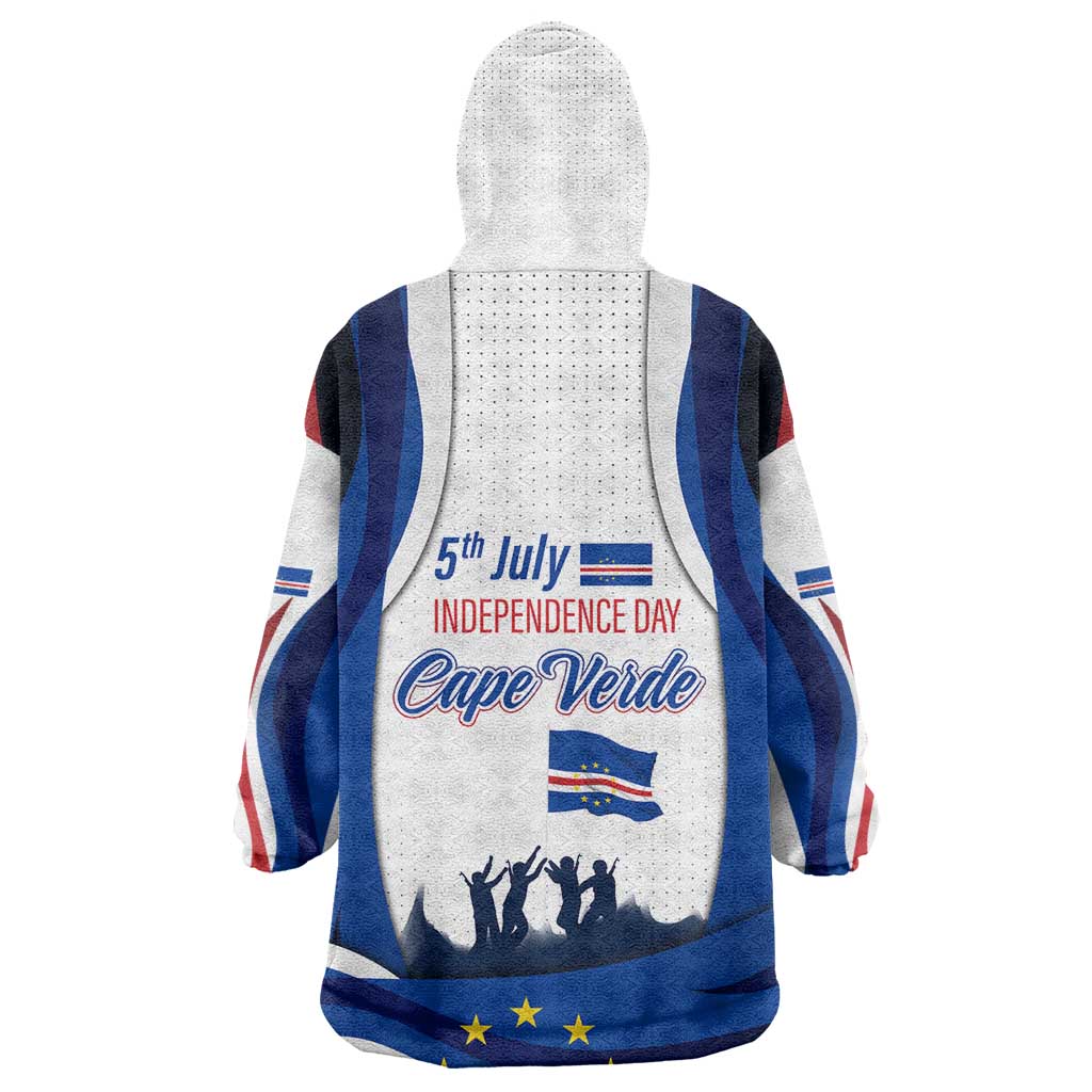 Cape Verde Wearable Blanket Hoodie with Independence Day 5th July Flag Celebration Spirit TS04