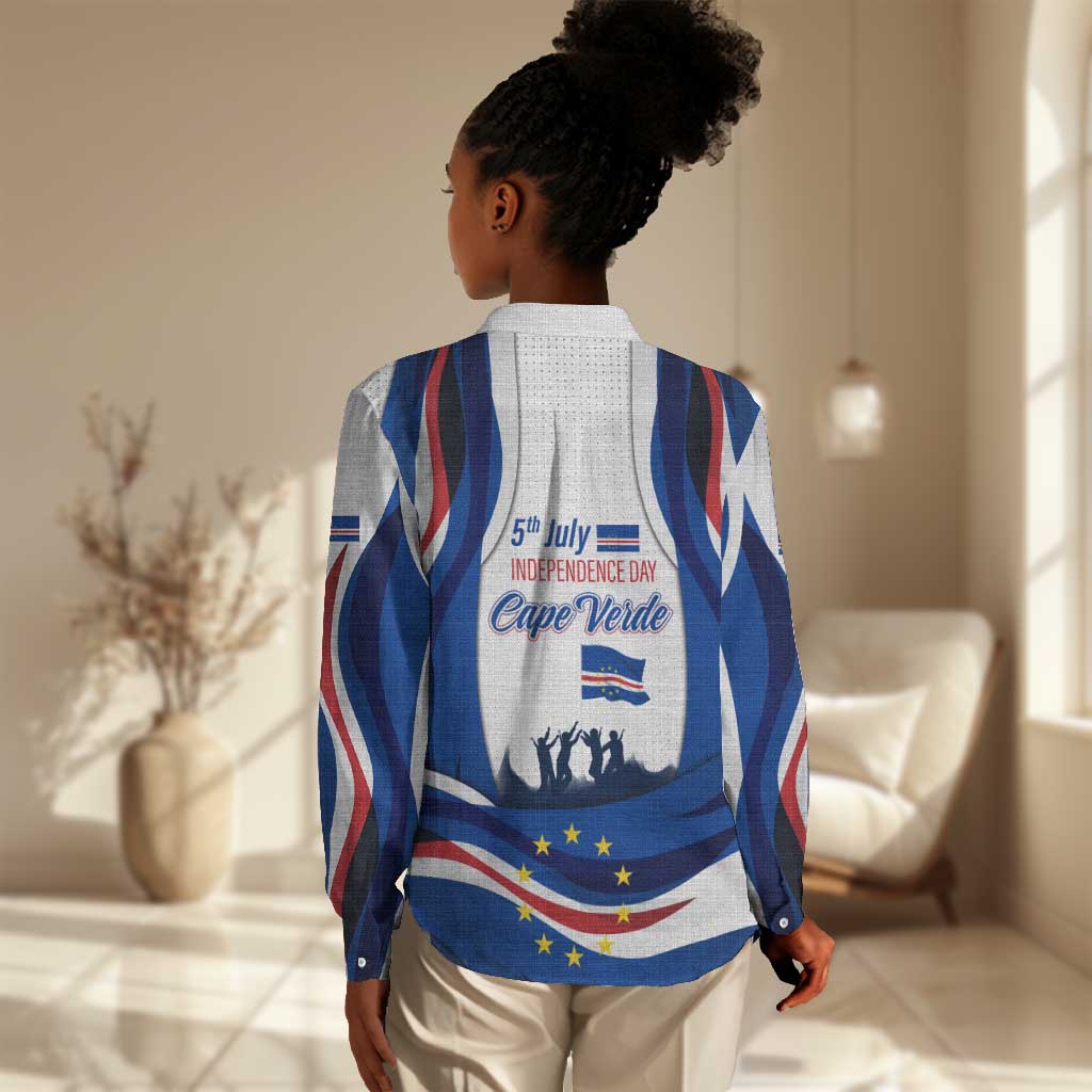 Cape Verde Women Casual Shirt with Independence Day 5th July Flag Celebration Spirit TS04