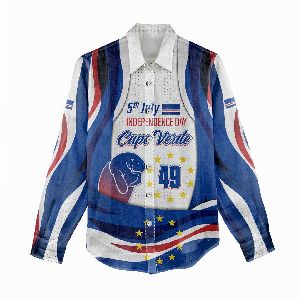 Cape Verde Women Casual Shirt with Independence Day 5th July Flag Celebration Spirit TS04