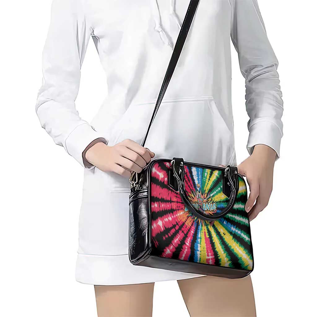 Lithuania Tie Dye Basketball Shoulder Handbag with Skeleton Dunk Graphic and Retro Colors TS04