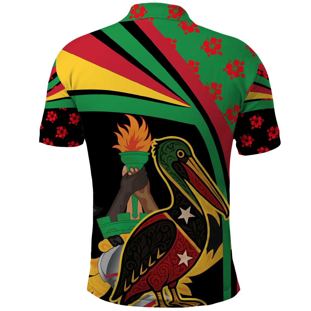 Saint Kitts and Nevis Polo Shirt with Flag Colors and Tropical Island Design TS04