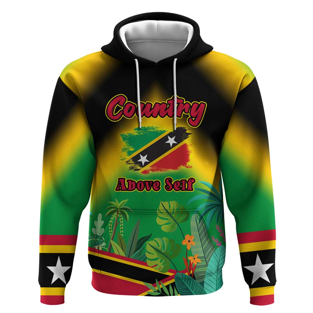 Saint Kitts and Nevis Hoodie with Coat of Arms and Flag Pattern Design TS04
