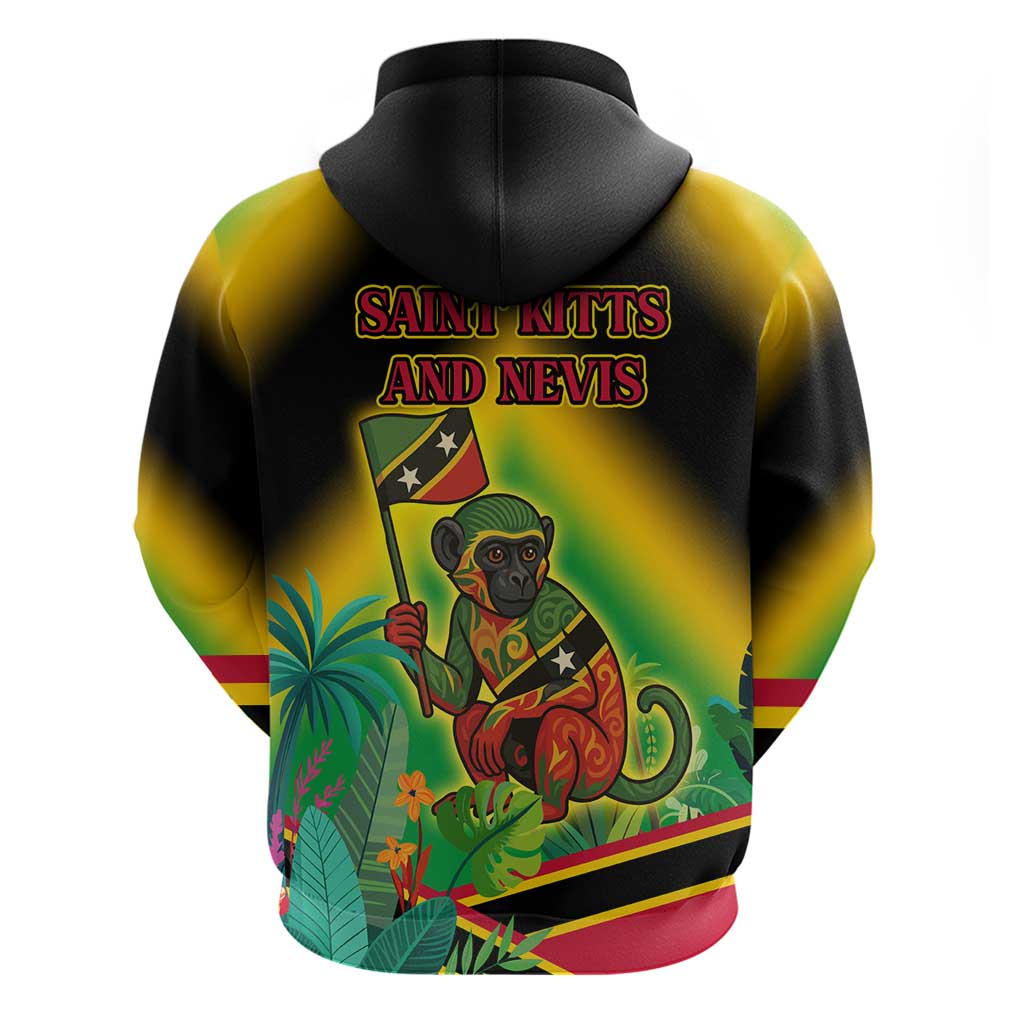Saint Kitts and Nevis Hoodie with Coat of Arms and Flag Pattern Design TS04