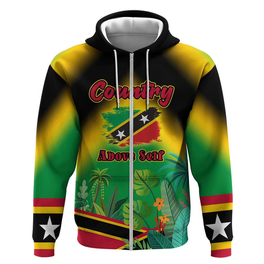 Saint Kitts and Nevis Hoodie with Coat of Arms and Flag Pattern Design TS04