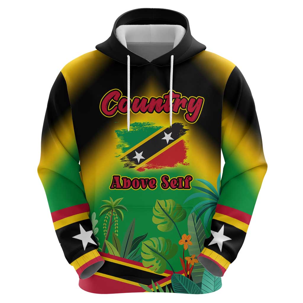 Saint Kitts and Nevis Hoodie with Coat of Arms and Flag Pattern Design TS04