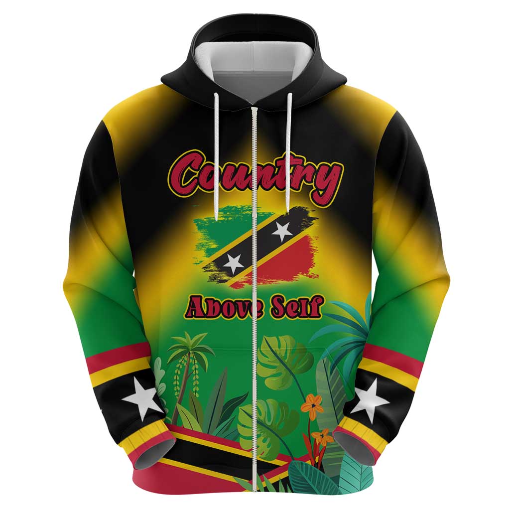 Saint Kitts and Nevis Hoodie with Coat of Arms and Flag Pattern Design TS04
