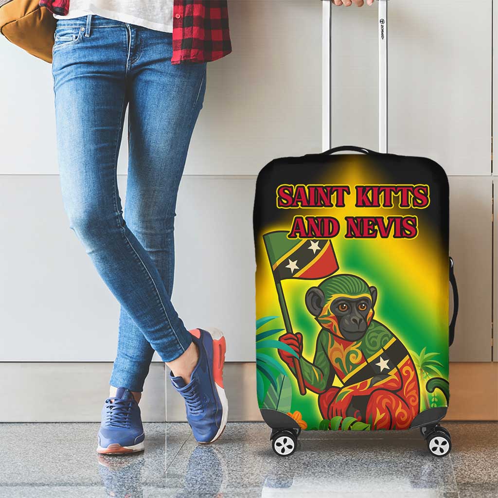 Saint Kitts and Nevis Luggage Cover with Coat of Arms and Flag Pattern Design TS04