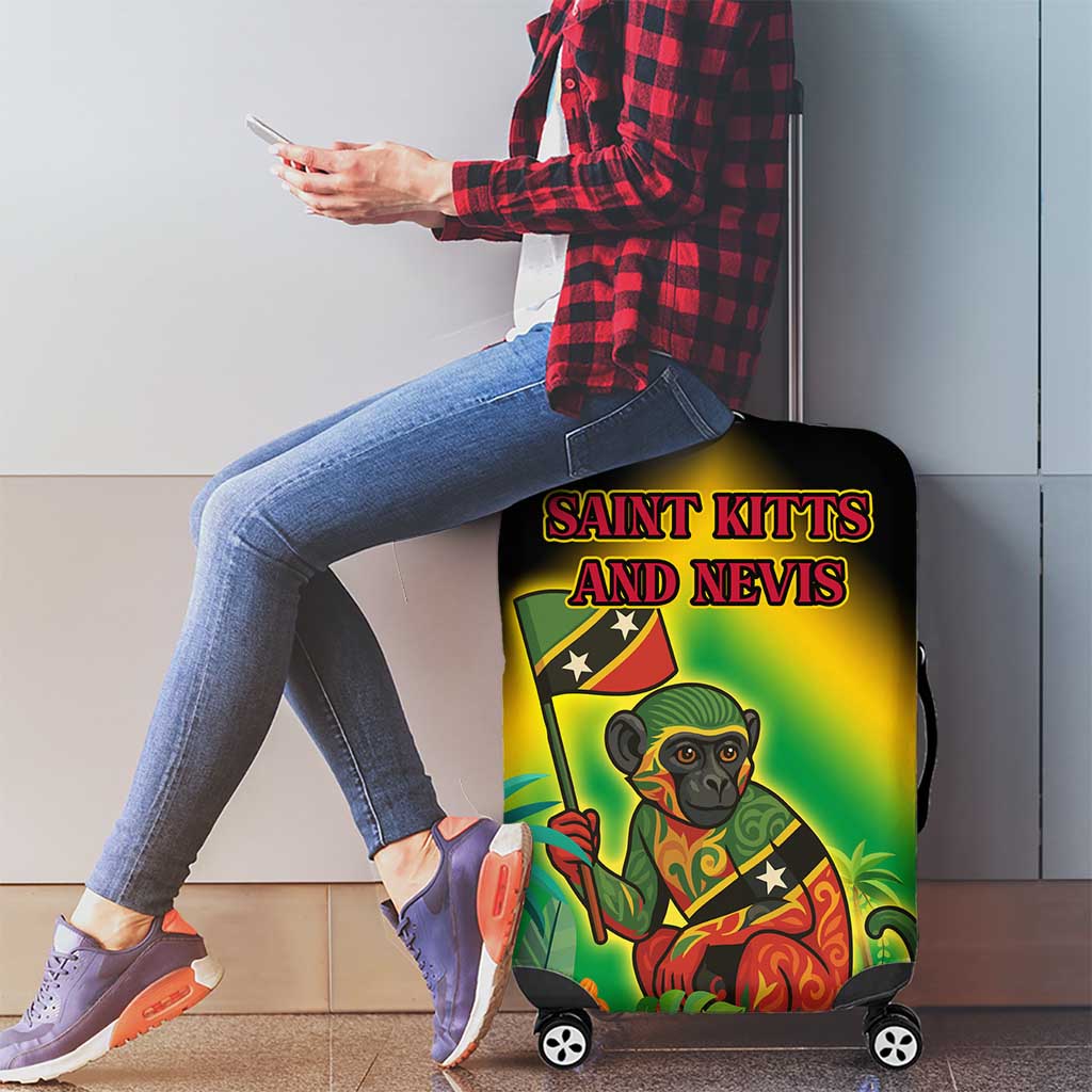 Saint Kitts and Nevis Luggage Cover with Coat of Arms and Flag Pattern Design TS04