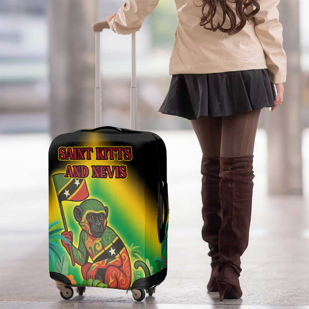 Saint Kitts and Nevis Luggage Cover with Coat of Arms and Flag Pattern Design TS04
