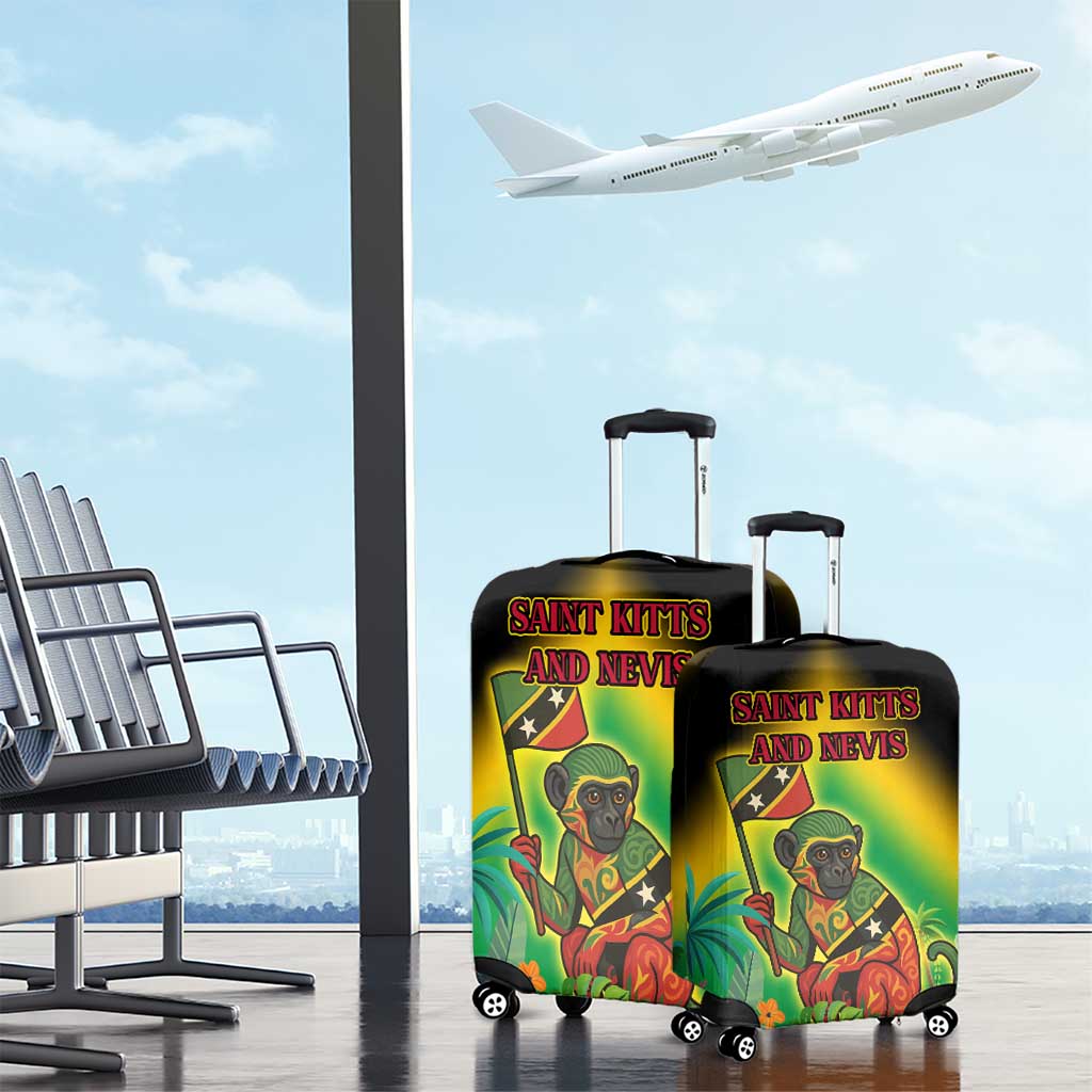 Saint Kitts and Nevis Luggage Cover with Coat of Arms and Flag Pattern Design TS04