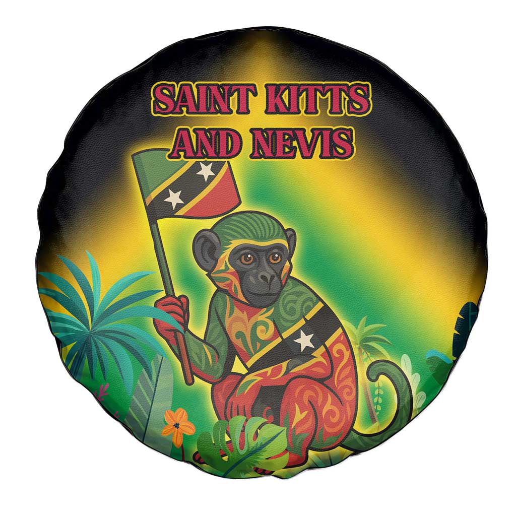 Saint Kitts and Nevis Spare Tire Cover with Coat of Arms and Flag Pattern Design TS04