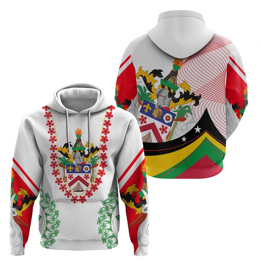 Saint Kitts and Nevis Hoodie with Vibrant Flag Colors and Hibiscus Flower Design TS04
