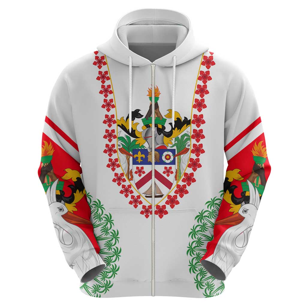 Saint Kitts and Nevis Hoodie with Vibrant Flag Colors and Hibiscus Flower Design TS04