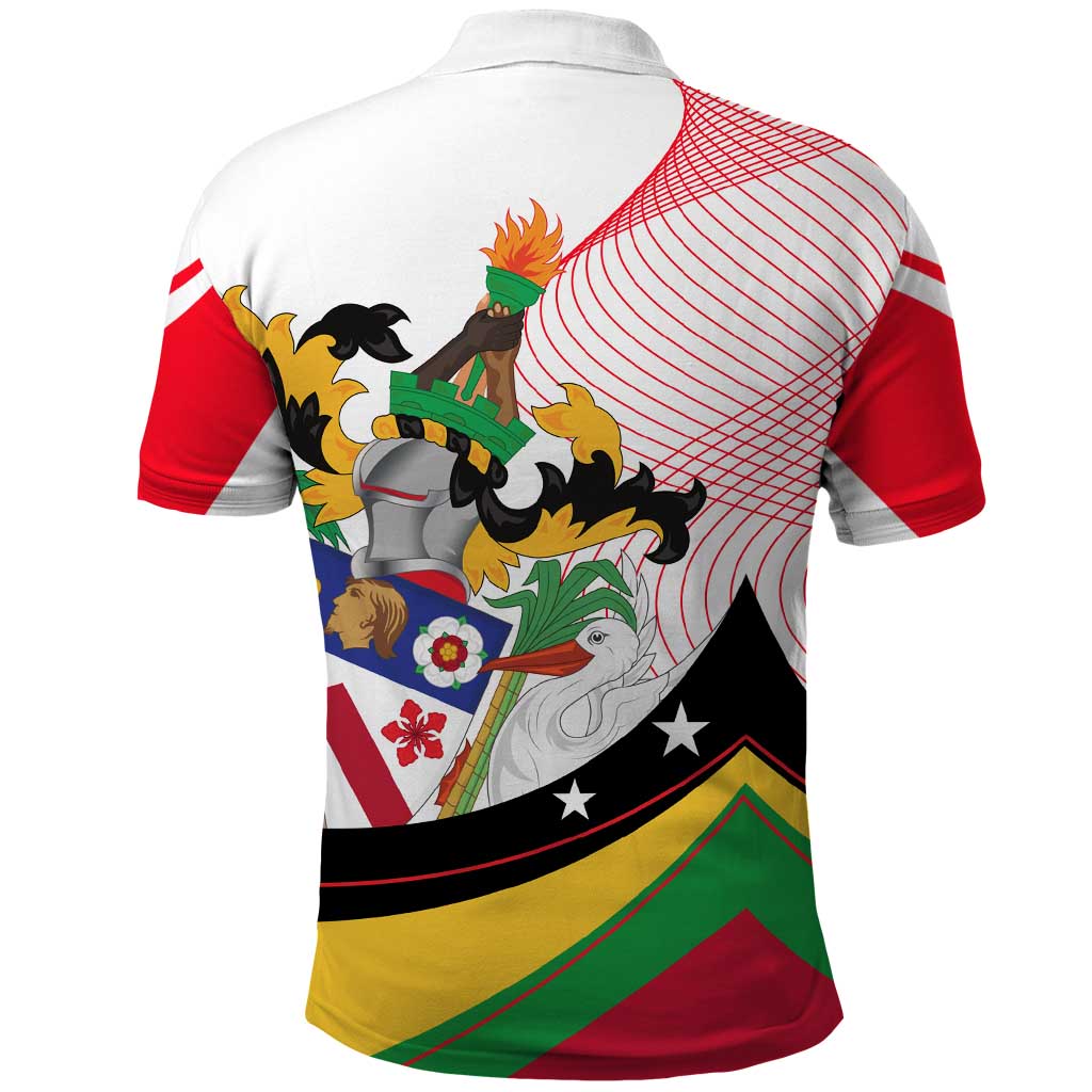 Saint Kitts and Nevis Polo Shirt with Vibrant Flag Colors and Hibiscus Flower Design TS04