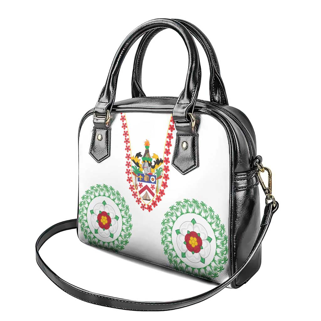 Saint Kitts and Nevis Shoulder Handbag with Vibrant Flag Colors and Hibiscus Flower Design TS04