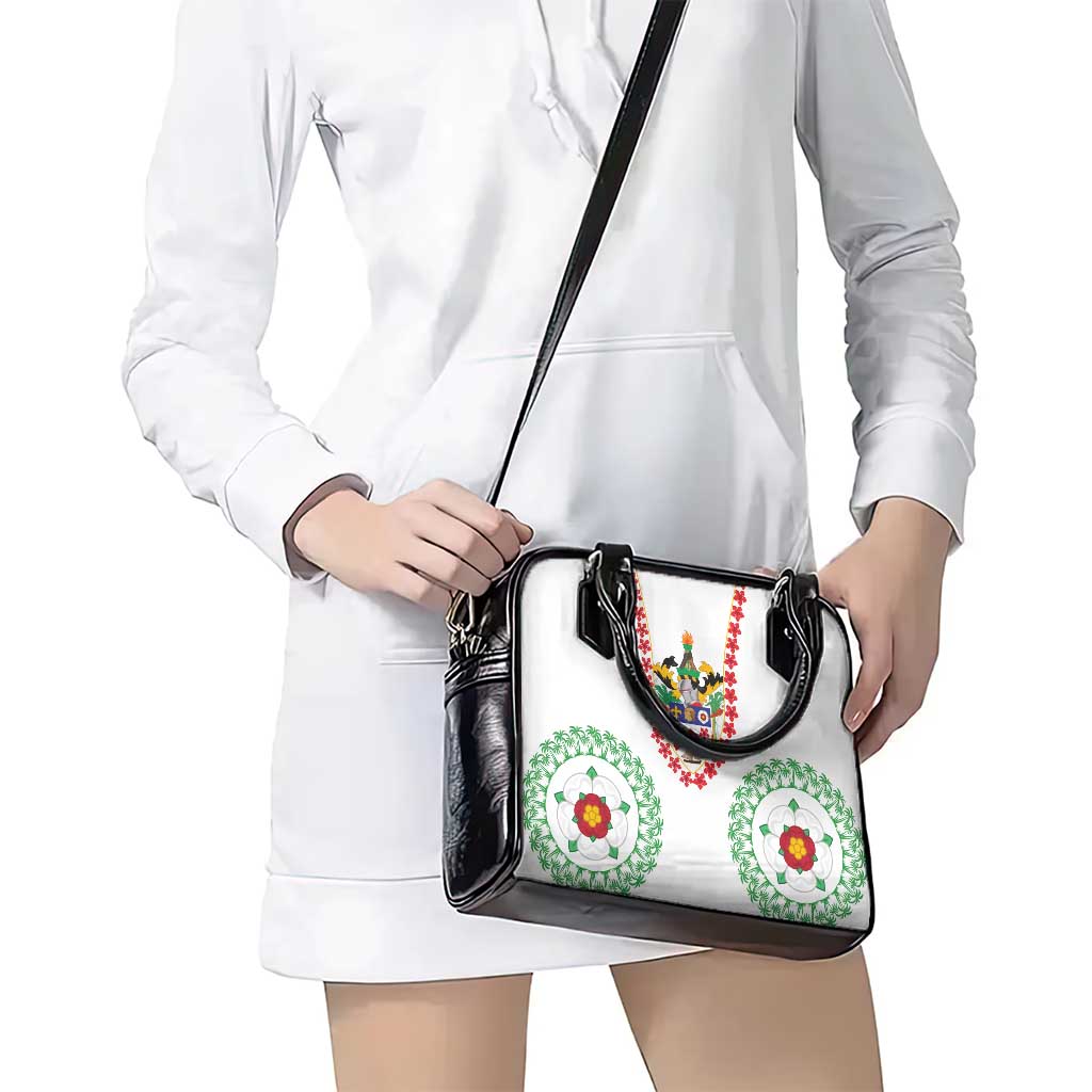 Saint Kitts and Nevis Shoulder Handbag with Vibrant Flag Colors and Hibiscus Flower Design TS04