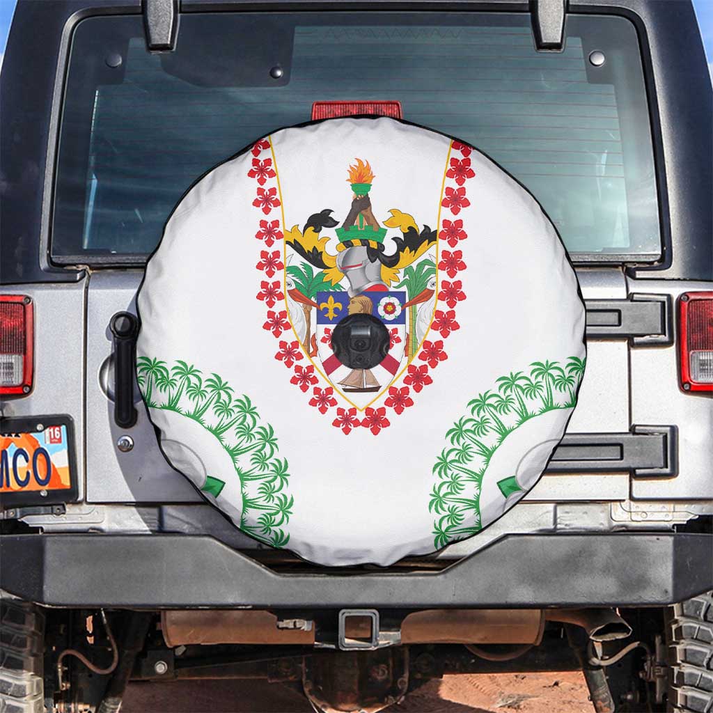 Saint Kitts and Nevis Spare Tire Cover with Vibrant Flag Colors and Hibiscus Flower Design TS04