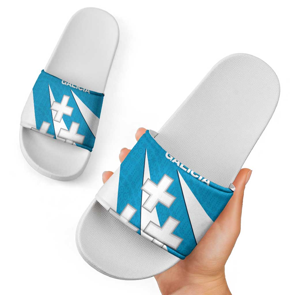 Galicia Flag Slide Sandals Autonomous Community of Spain TS04