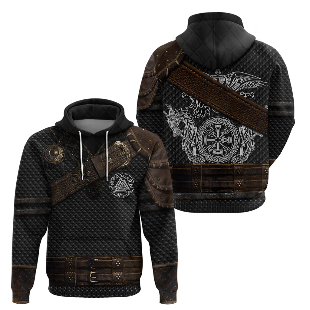 Viking Armor Hoodie Vegvisir With Silver Chain Link TS04