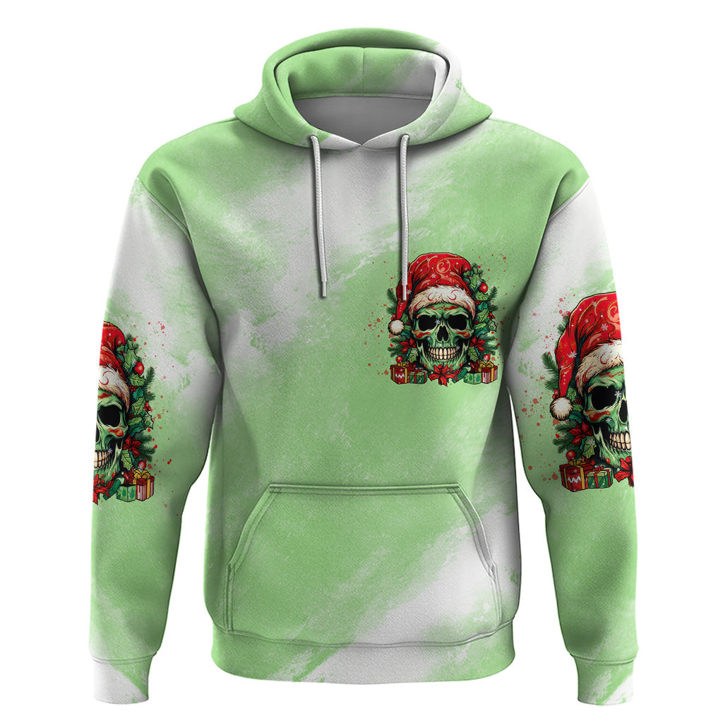 On The Naughty List Skull Christmas Hoodie TS04