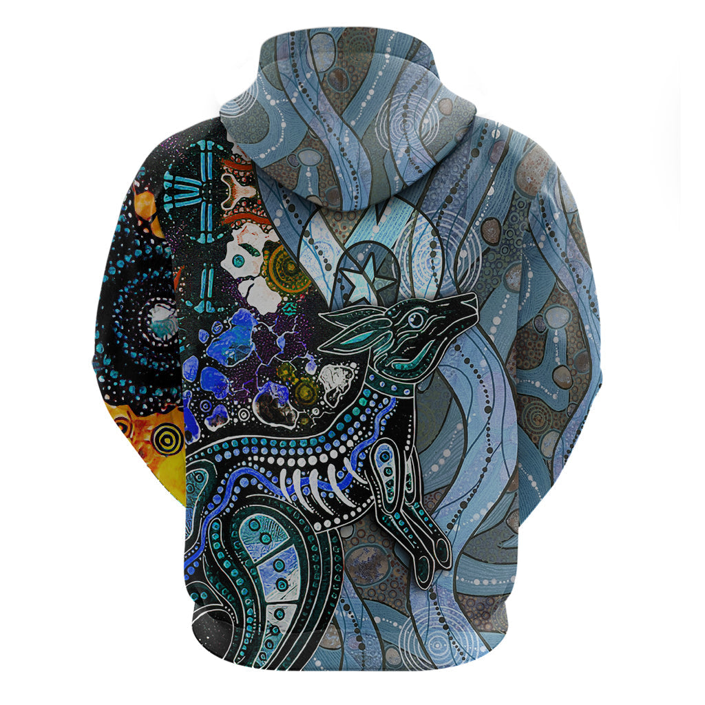 Kangaroo Aboriginal Pattern Dot Art Hoodie TS04