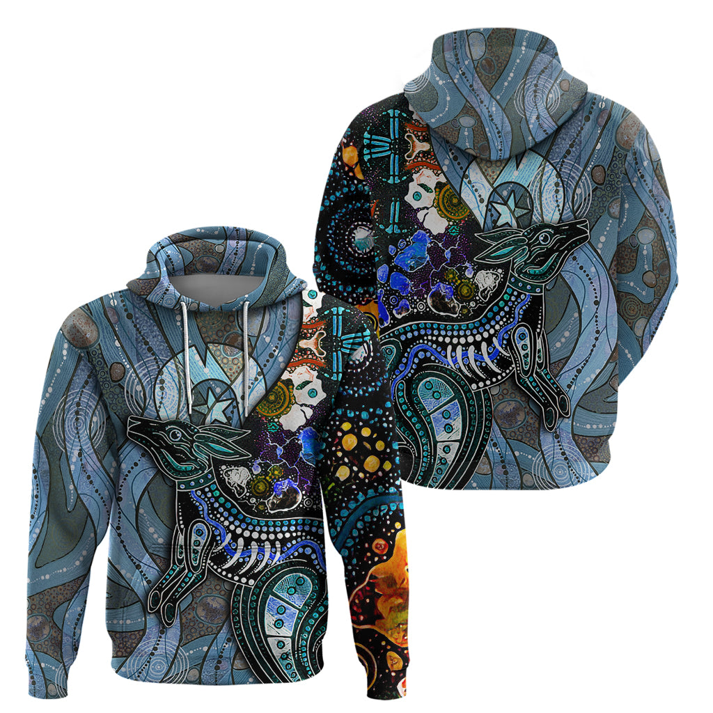 Kangaroo Aboriginal Pattern Dot Art Hoodie TS04
