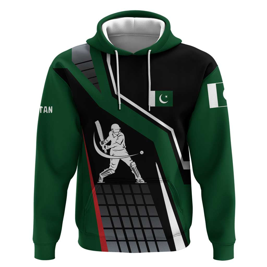 Pakistan Cricket Hoodie Sporty Style with Flag Colors & Player Illustration TS04