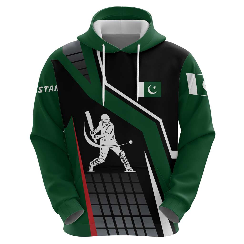 Pakistan Cricket Hoodie Sporty Style with Flag Colors & Player Illustration TS04