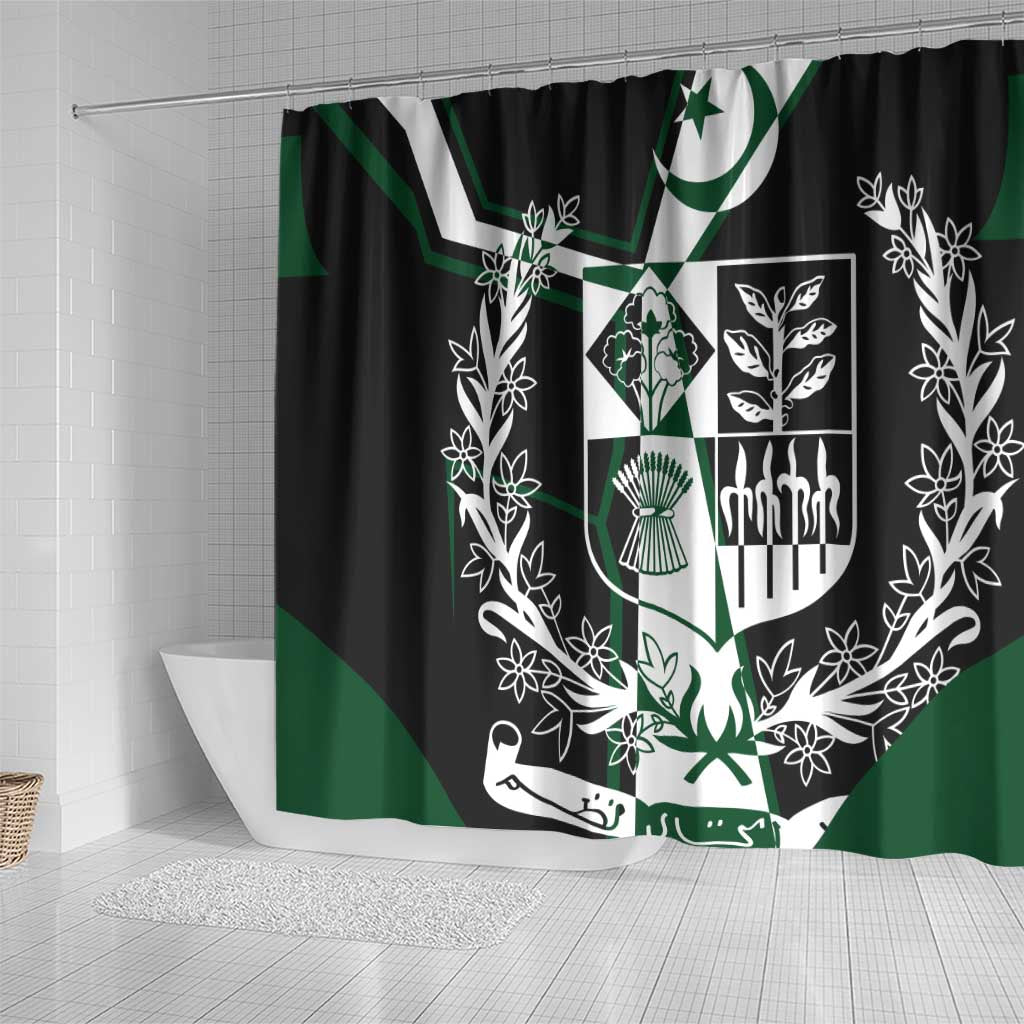 Pakistan Emblem Shower Curtain Eagle-Shaped Design with National Symbol TS04